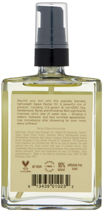 FarmHouse Fresh Agave Nectar Ageless Body Oil 4 Fl Oz Pack of 1