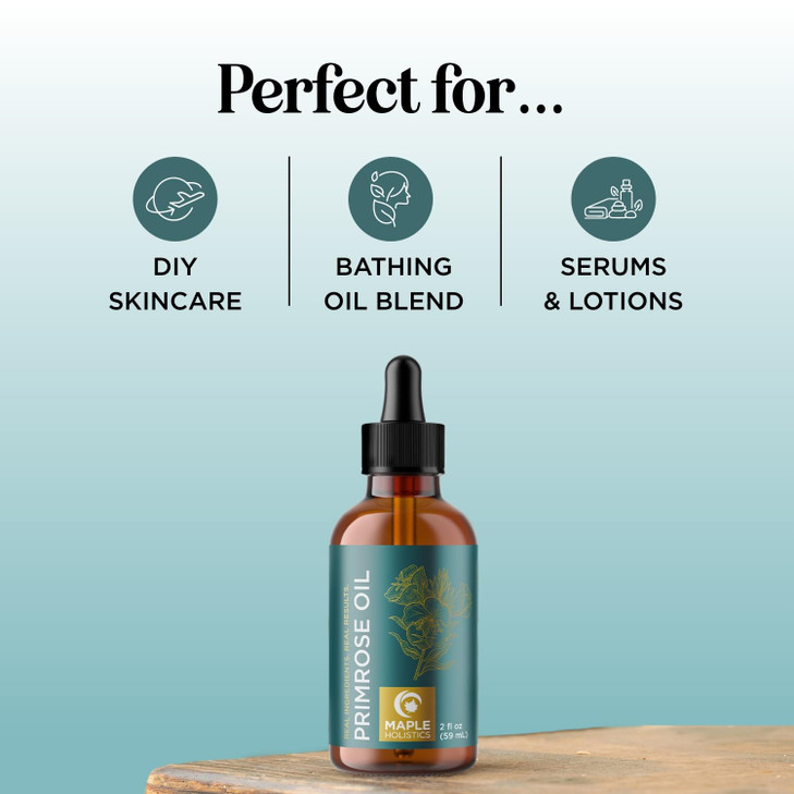 Pure Evening Primrose Oil for Skin Cold Pressed Natural Face Moisturizer and Nourishing Hair Oil Use in DIY Skin Care fo