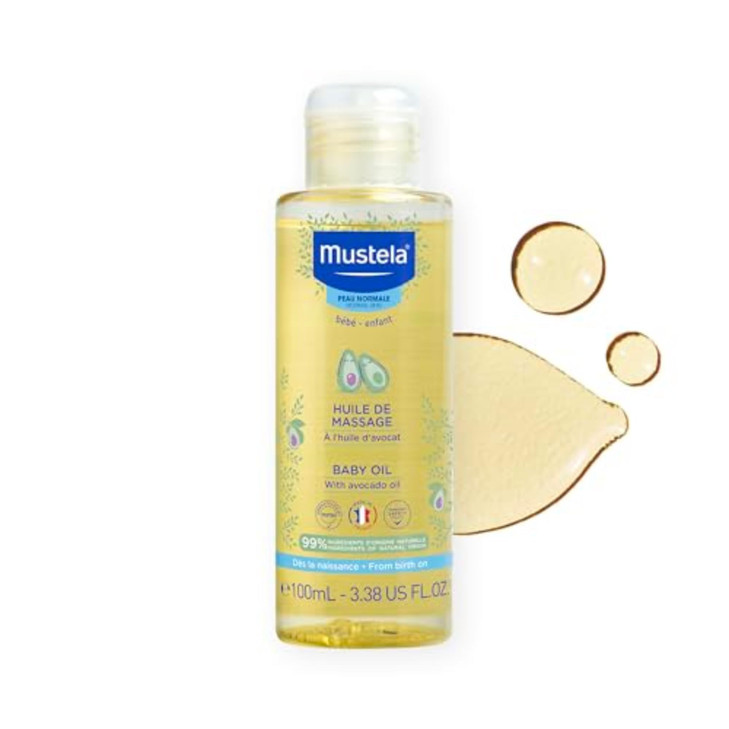 Mustela Baby Oil Moisturizing Oil for Massage with Natural Avocado Pomegranate Sunflower Oil 338 fl Oz Pack of 1