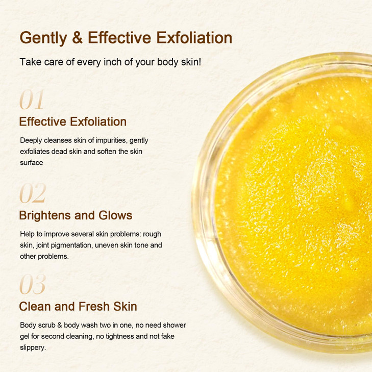 NEUTRIHERBS Turmeric Body Scrub Exfoliating Body Scrub With Vitamin C Deep Cleansing And Moisturizing Body Hands Legs Th