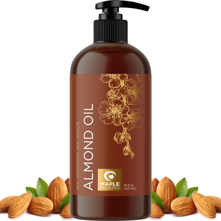 Cold Pressed Sweet Almond Oil Pure Sweet Almond Oil for Skin Care and Moisturizing Body Oil for Men and Women Carrier Oi