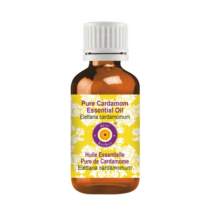 Deve Herbes Pure Cardamom Essential Oil Elettaria cardamomum Steam Distilled 10ml 033 oz