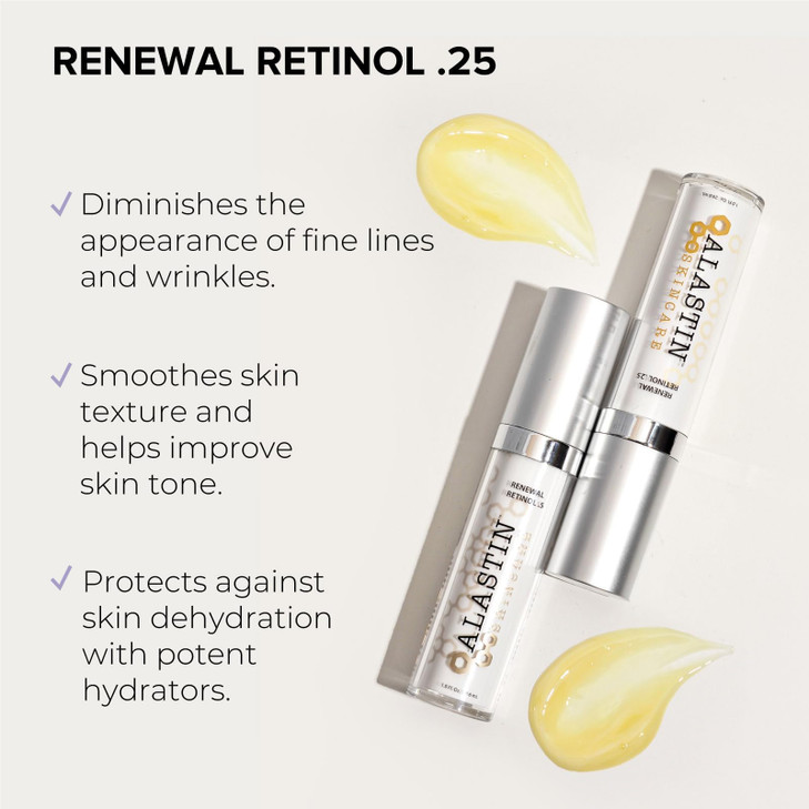 ALASTIN Skincare Skin Renewal Retinol Face Serum 25 Strength 10 oz AntiAging Diminishes Fine Lines Wrinkles Repair Skin