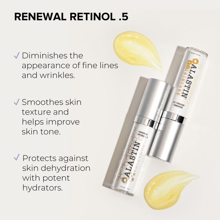 ALASTIN Skincare Skin Renewal Retinol Face Serum 5 Strength 10 oz AntiAging Diminishes Fine Lines Wrinkles Repair Skin T