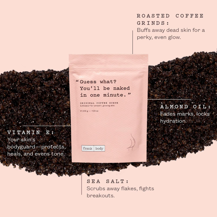 Frank Body Original Coffee Scrub 705oz Natural Cruelty Free Exfoliating Body Scrub Hydrating Vegan Scrub Skin Care For S