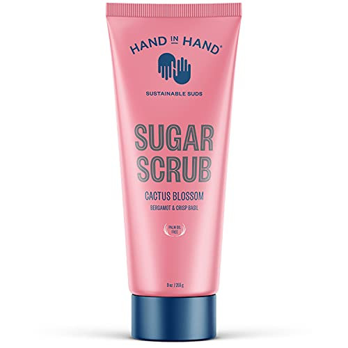 Hand in Hand Sugar Scrub Gentle Exfoliation For All Skin Types 9 Ounce Bergamot Crisp Basil Cactus Blossom Scent Single