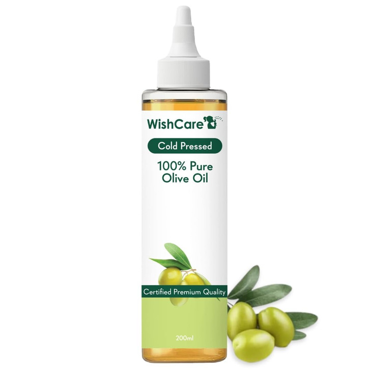 WishCare 100 Percent Pure Premium Cold Pressed Olive Carrier Oil 200ml B07KSW7X5G