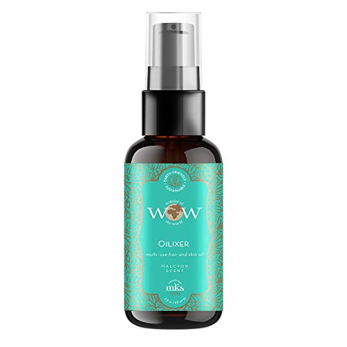 MKS eco WOW Oilixir MultiUse Hair Skin Oil Halcyon Scent 2 fl oz Free From Silicones Sulfate Cleansers Parabens Gluten M