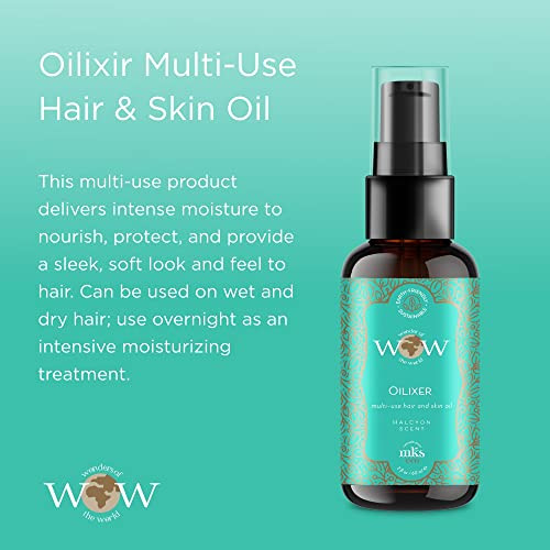 MKS eco WOW Oilixir MultiUse Hair Skin Oil Halcyon Scent 2 fl oz Free From Silicones Sulfate Cleansers Parabens Gluten M