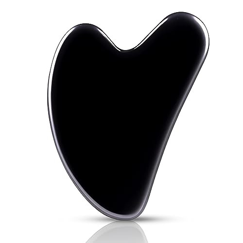 Contrybox Gua Sha Facial Tools Obsidian Guasha Tool for Face Eye Gua Sha Stone for Puffiness Reducing Jawline Sculpting