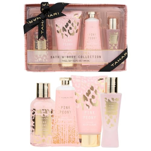 Tahari Vanilla Lavender Spa Gift Set for Women Luxurious Bath Kit with Body Lotion Body Scrub Body Wash Tweezers with Ba