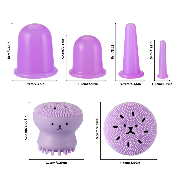 Facial and Body Cupping Set Face Cupping Set Improve Face Eyes and Neck Skin Wrinkles Therapy Suction Cup for Cellulite