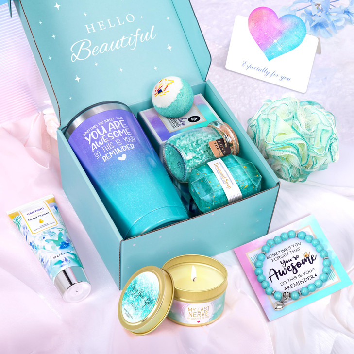 Birthday Gifts for Women Gifts for Women Mom Wife Girlfriend Sister Friends Her Relaxing Spa Gifts Basket Self Care Gift