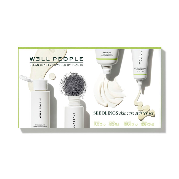 Well People Plant Power Skincare Starter Mini Set StepbyStep Skincare Kit For Cleansing Hydrating Exfoliating Nourishing