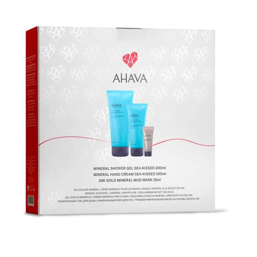 AHAVA Kit For Her Includes SeaKissed Mineral Hand Cream SeaKissed Shower Gel and 24K Gold Mineral Mud Mask