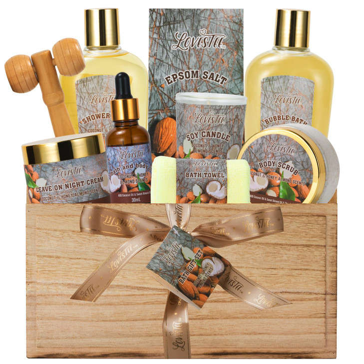 Mothers Day 10 Pc Spa Gift Set for Women Gifts for Her Spa Kit Bubble Bath Spa Gift Basket for Women with Epsom Salt Bat