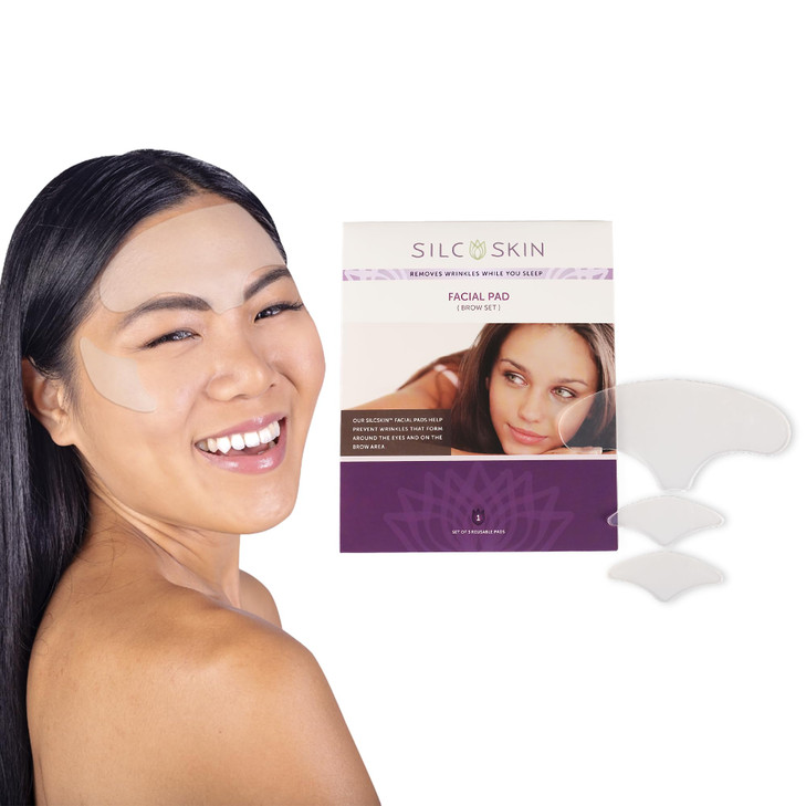 Silcskin Facial And Brow Pads Set Reusable Silicone Pads For Forehead And Facial Areas 30 Day Supply Stocking Stuffer Wr