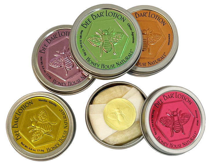 Honey House Naturals Bee Bar Gift Set Small Bee Bar 6 ounces AllNatural Ultra Moisturizing Lotion Bar Infused with Essen