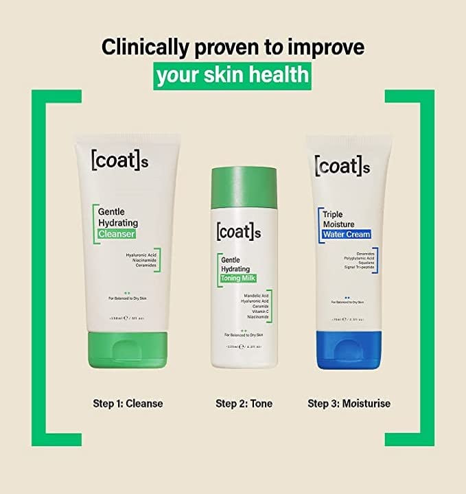Coats Skinsentials Bundle Cleanser 5 oz Toner 42 oz Moisturizer 25 oz 3Step Regimen Protects the Skin Barrier with Ceram