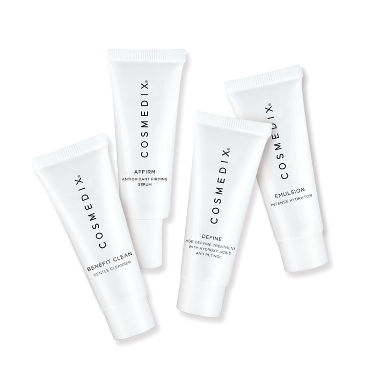 COSMEDIX Starter Kit FourPiece Skin Concern Kit Exfoliating Hydrating Focused Set Includes Gentle Face Cleanser Skin Tre