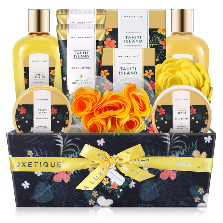 Spa Luxetique Bath Gift Set 12pcs Spa Gift Basket With Bubble Bath Bath Bombs Essential Oil Body Scrub Hand Cream Perfec