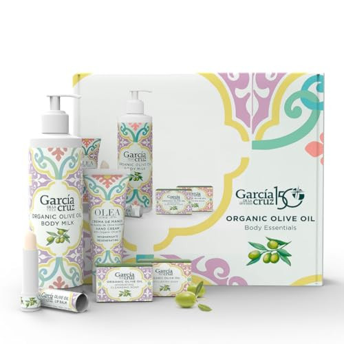 Olive Oil Body Essentials Kit by Garcia de la Cruz Extra Virgin Olive Oil Infused Skin Care Gift Set includes Body Milk