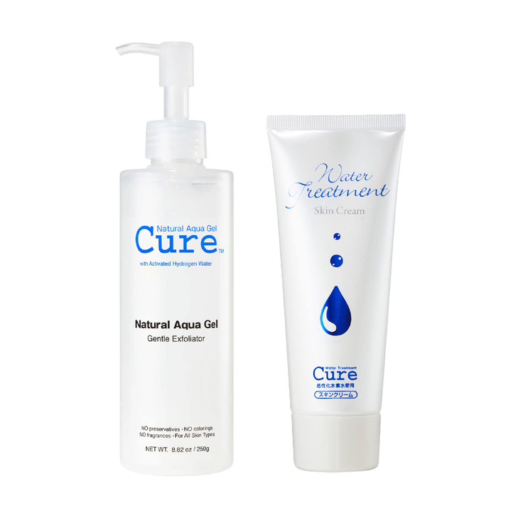 Cure by Toyo The Duo 2Step Skincare Kit Gentle Exfoliating Gel 882oz WaterBased Hydrating Cream 35oz For All Skin Types