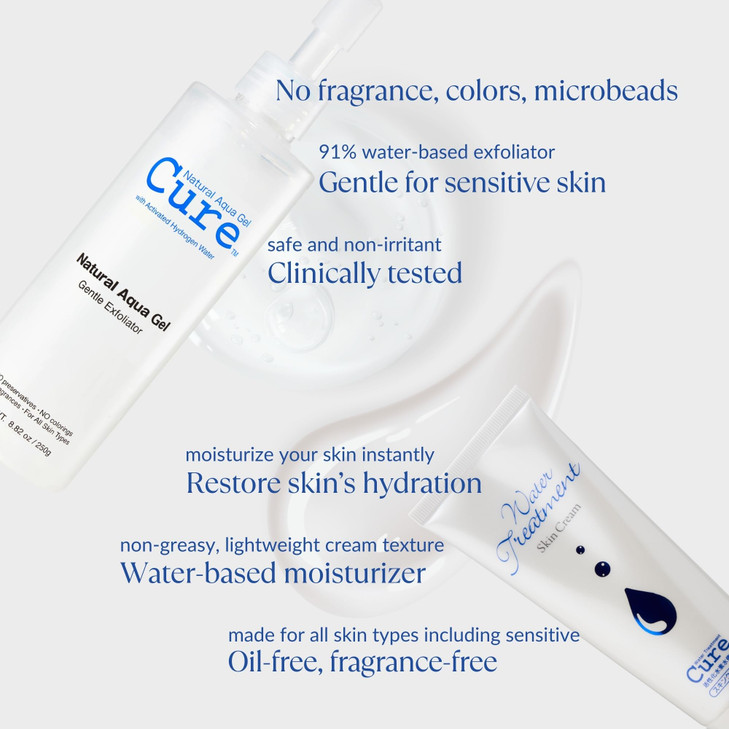 Cure by Toyo The Duo 2Step Skincare Kit Gentle Exfoliating Gel 882oz WaterBased Hydrating Cream 35oz For All Skin Types
