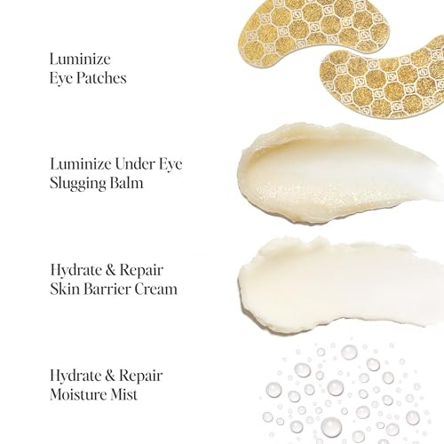 Jouer Skincare Starter Set Includes Vitamin K Cream Skin Barrier Repair DD Cream Caffeine Eye Patches and Face Moisture