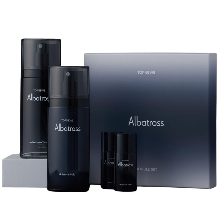 CHARMZONE Albatross Skincare for Men Aftershave Toner and Emulsion Set Fathers Day Gift Set Hydrating Moisturizing Nouri