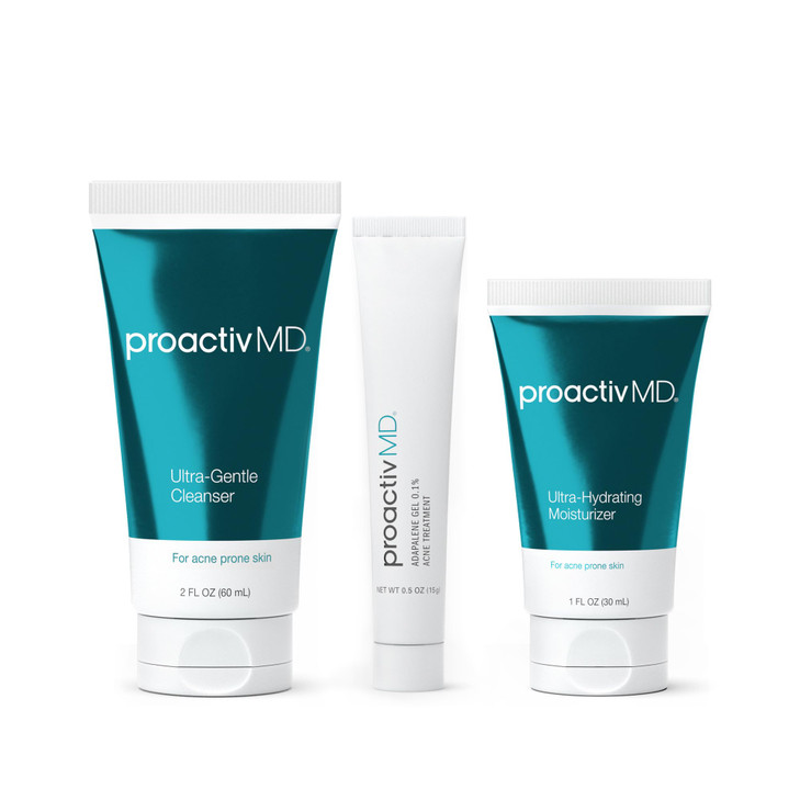 ProactivMD Adapalene Gel Acne Kit with Adapalene Gel Acne Treatment Green Tea Face Cleanser and Moisturizer with Hyaluro