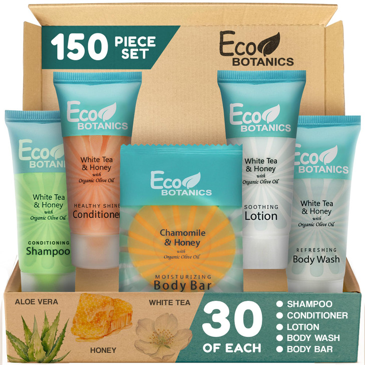 Travel Size Hotel Toiletry Set 150 Count 085 oz Bottles Guest Amenities for Vacation Rentals and Short Term Rentals Para
