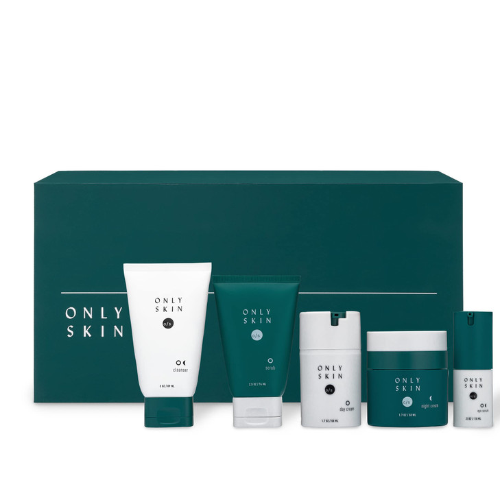Premium Skin Care Kit 5 Piece Kit Includes Facial Cleanser Exfoliating Scrub Moisturizing Day Cream Renewing Night Cream