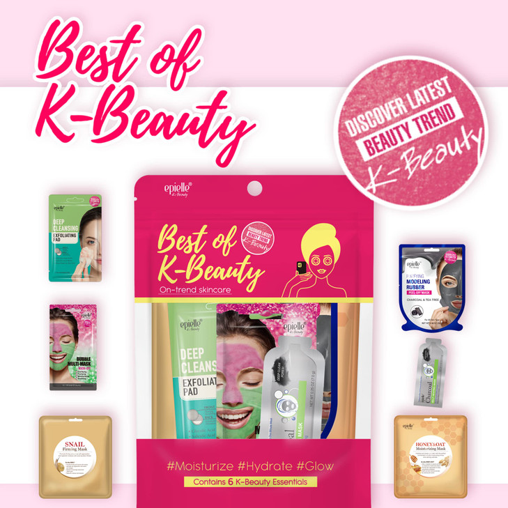 Epielle Best of KBeauty Kit 6 Home Spa Essentials AtHome Spa Kit for Radiant Skin Self Care Gifts for Women Korean Skin
