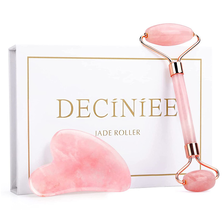 Deciniee Gua Sha Face Roller Tools Jade Roller Facial Tools for Skin Care Facial Massager for Face Eyes Neck Relieve Fin