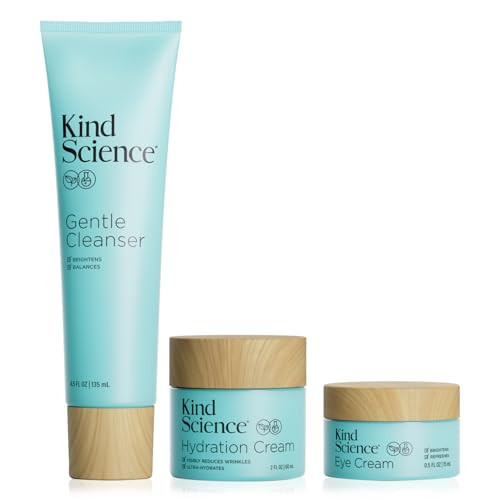 Kind Science 3Piece Skin Care Set Gentle Cleanser Hydration Cream Eye Cream Essential Anti Aging Trio Anti Aging Skin Ca