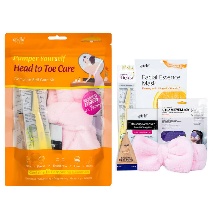 Epielle Pamper Yourself Head to Toe Care Kit 6 Home Spa Essentials AtHome Spa Kit for Radiant Skin Self Care Gifts for W