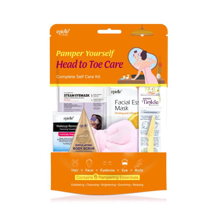 Epielle Pamper Yourself Head to Toe Care Kit 6 Home Spa Essentials AtHome Spa Kit for Radiant Skin Self Care Gifts for W