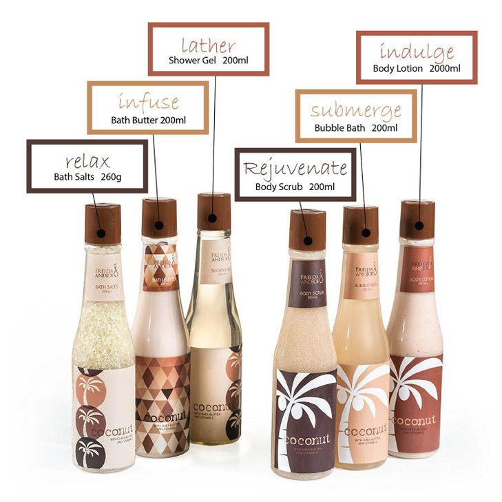 Tropical Milky Coconut Bath Body Set Skin Care Bath for Women Men Shower Gel Bubble Bath Bath Salts Body Butter Body Scr