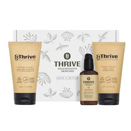 Thrive Natural Care Vacation Skin Care Set Face Scrub SPF30 and Face Wash Vegan Cruelty Free