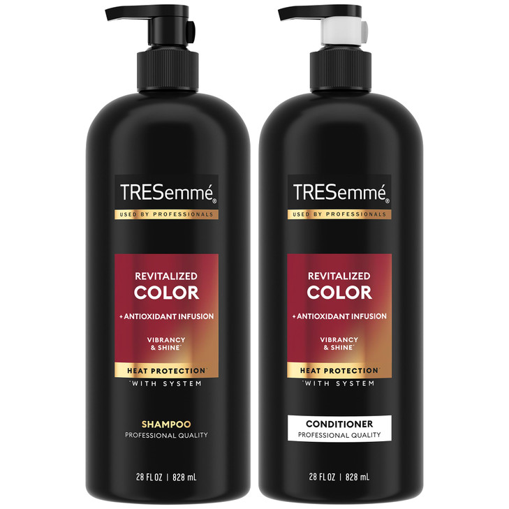 TRESemm Shampoo and Conditioner Revitalized Color Antioxidant Infusion for ColorTreated Hair Heat Protection 28 Oz Ea