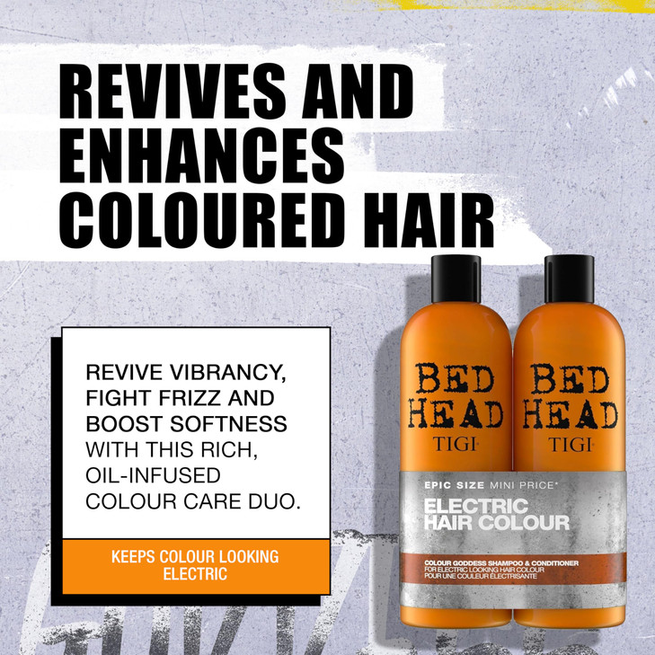 TIGI Bed Head Urban Antidotes Colour Goddess Shampoo and Conditioner Set for Dyed Hair Color Protectant Hair Care Duo 25