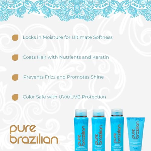 Pure Brazilian 4Piece Essential Travel Size Kit AntiFrizz Shampoo Conditioner Serum Masque