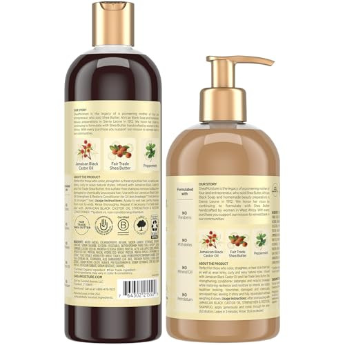 Shea Moisture Jamaican Black Castor Oil Clarifying Shampoo Conditioner Strengthen Restore SulfateFree Shampoo Conditione