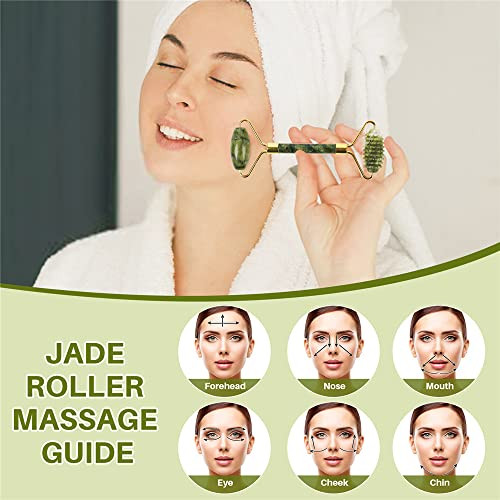 shenghang Emerald Facial Roller Massager AntiWrinkle and Relieve Edema Facial ridged Roller Natural Xiuyan Jade rejuvena