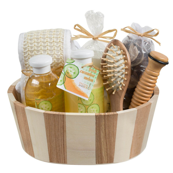 Wooden Massage Reflexology Kit for Women atHome Spa Kit for AllOver Body Relaxation Rejuvenation with Fresh Cucumber Mel