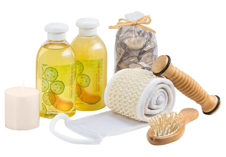 Wooden Massage Reflexology Kit for Women atHome Spa Kit for AllOver Body Relaxation Rejuvenation with Fresh Cucumber Mel