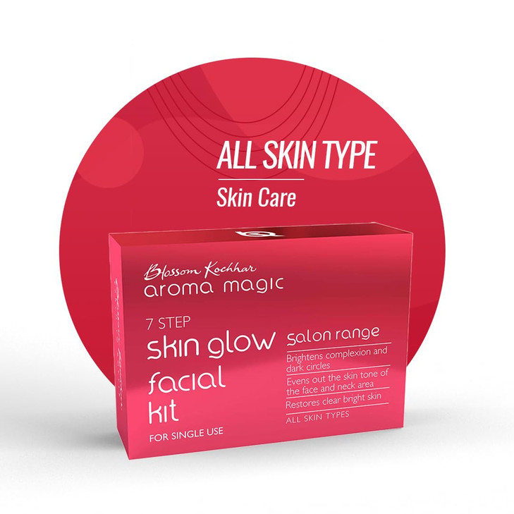 Aroma Magic Skin Glow Facial Kit Single Use 7 Steps Skincare Set Reduces Dark Circles Gently Removes Dead Skin Restores