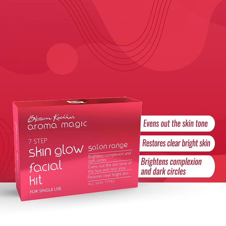 Aroma Magic Skin Glow Facial Kit Single Use 7 Steps Skincare Set Reduces Dark Circles Gently Removes Dead Skin Restores