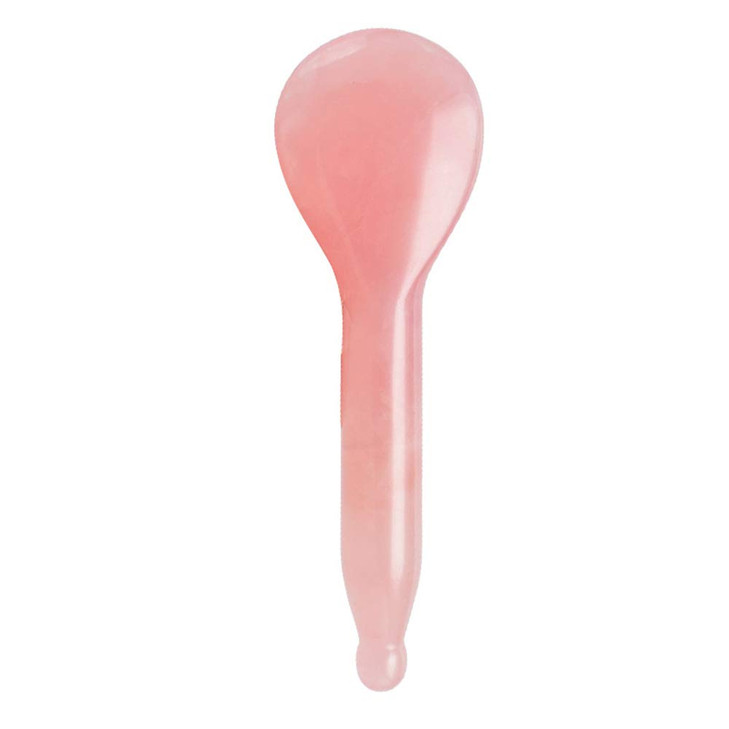 LZLRUN Rose Quartz Jade Spoon Roller Real Gua Sha Board Mushroom Massager Face Lifting Tool Facial Guasha Massage Tool S